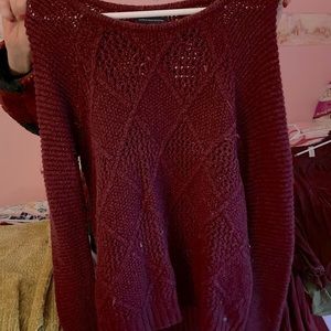 maroon knit sweater